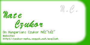 mate czukor business card